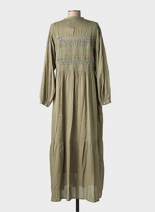 Rochie lungă mâneci lungi mâneci lungi verde HARTFORD femeie