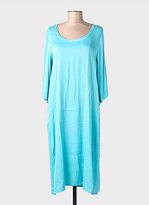Rochie midi mâneci lungi mâneci lungi albastru ME369 femeie