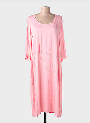 Rochie midi mâneci lungi mâneci lungi roz ME369 femeie
