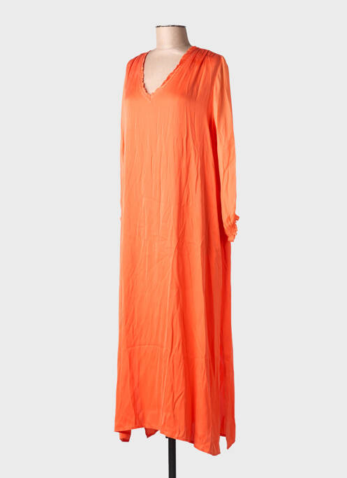 Rochie lungă mâneci lungi mâneci lungi portocaliu ME369 femme