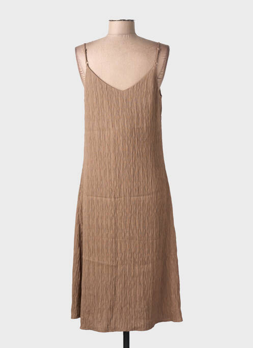 Rochie midi croială cambrată bretele subțiri maro YAYA FACTORY femme