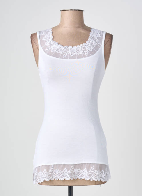 Maiou elasticitate fără mâneci alb CREAM femme