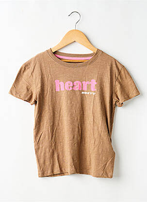 Tricou elasticitate mâneci scurte maro ROXY GIRL fată