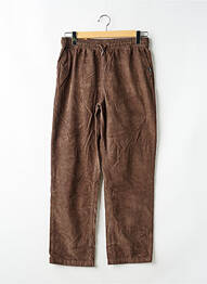 Pantalon drept închidere cu legături de legat talie elastică maro QUIKSILVER garcon