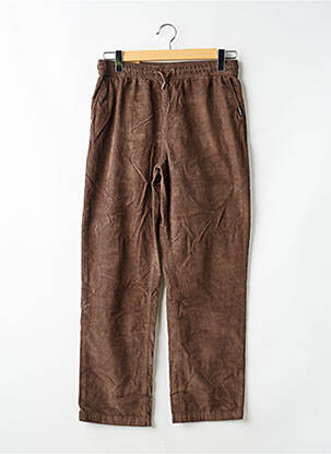 Pantalon drept închidere cu legături de legat talie elastică maro QUIKSILVER garcon