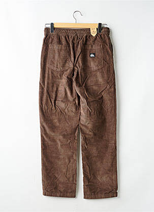 Pantalon drept închidere cu legături de legat talie elastică maro QUIKSILVER băiat