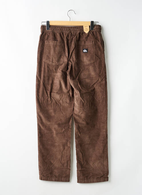 Pantalon drept închidere cu legături de legat talie elastică maro QUIKSILVER garcon