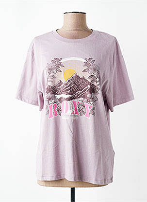 Tricou croială dreaptă mâneci scurte violet ROXY femeie