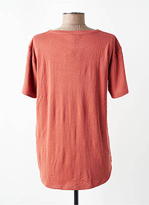 Tricou croială dreaptă mâneci scurte portocalie ASTORE femeie