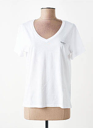 Tricou guler în v mâneci scurte alb PEPE JEANS femme