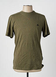Tricou broderie mâneci scurte verde QUIKSILVER homme