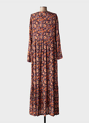 Rochie lungă mâneci lungi mâneci lungi portocalie INDI & COLD femeie