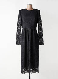 Rochie lungă mâneci lungi mâneci lungi negru IDANO femme
