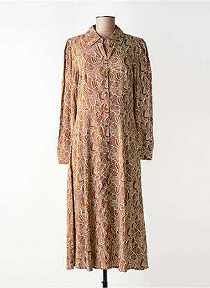 Rochie lungă mâneci lungi mâneci lungi maro YERSE femeie