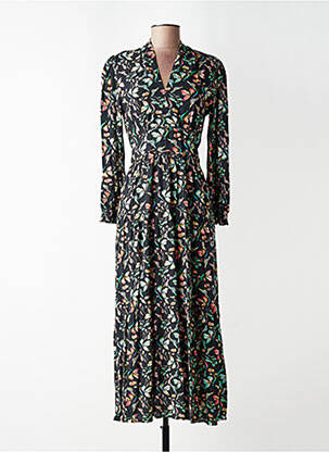 Rochie lungă mâneci lungi mâneci lungi negru INDI & COLD femeie