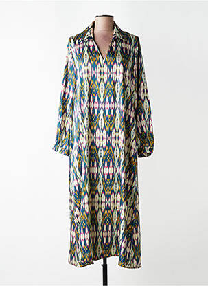 Rochie lungă mâneci lungi mâneci lungi verde TOUPY femeie