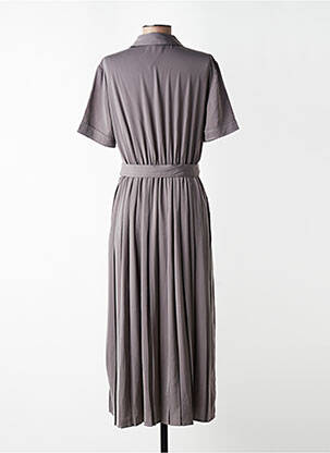 Rochie midi croială fluidă mâneci scurte gri YAYA femeie