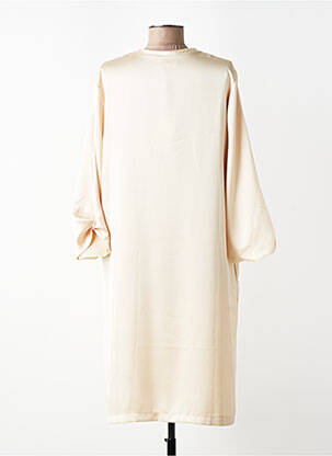 Rochie midi croială fluidă mâneci 3/4 bej TOUPY femeie