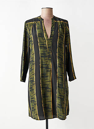 Rochie scurtă croială fluidă mâneci lungi verde MOMONI femeie