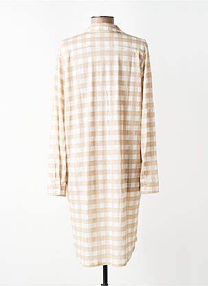 Rochie scurtă croială fluidă mâneci lungi bej MAJESTIC FILATURES femeie