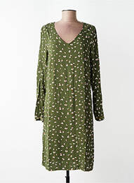 Rochie midi croială fluidă mâneci lungi verde YERSE femme