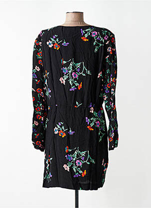Rochie midi imprimeu floral mâneci lungi negru IDANO femeie