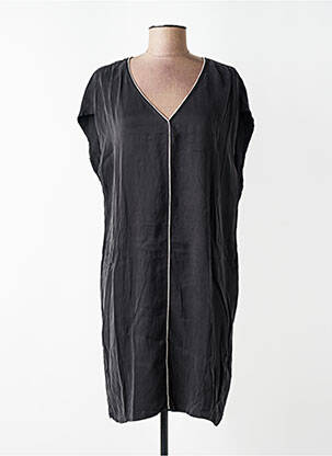 Rochie midi croială fluidă mâneci scurte negru YAYA femeie