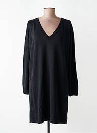 Rochie pulover strânsă pe partea de jos mâneci lungi negru HANA SAN femme