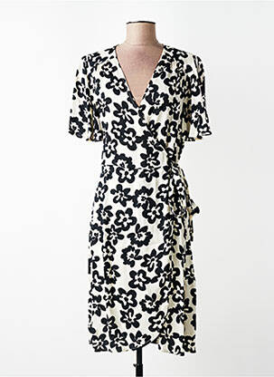 Rochie midi imprimeu floral mâneci scurte negru FABIENNE CHAPOT femeie
