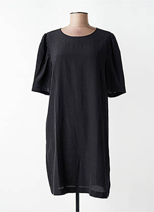 Rochie scurtă croială fluidă mâneci scurte negru IDANO femeie