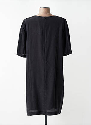 Rochie scurtă croială fluidă mâneci scurte negru IDANO femeie