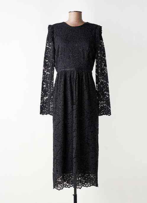 Rochie lungă mâneci lungi mâneci lungi negru IDANO femme