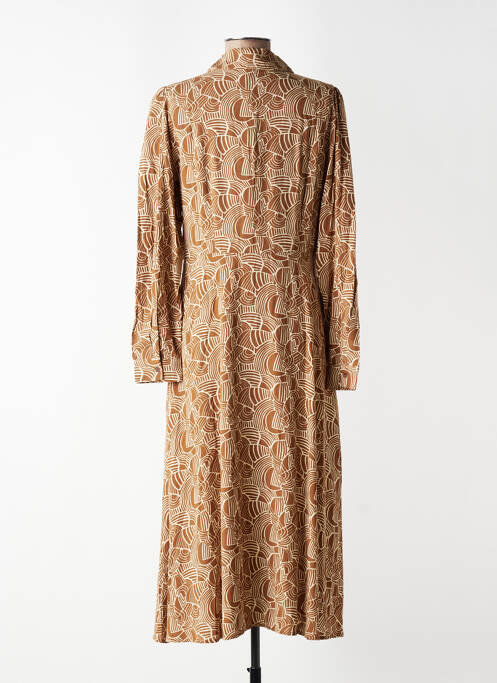 Rochie lungă mâneci lungi mâneci lungi maro YERSE femme