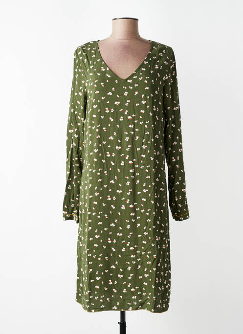 Rochie midi croială fluidă mâneci lungi verde YERSE femme