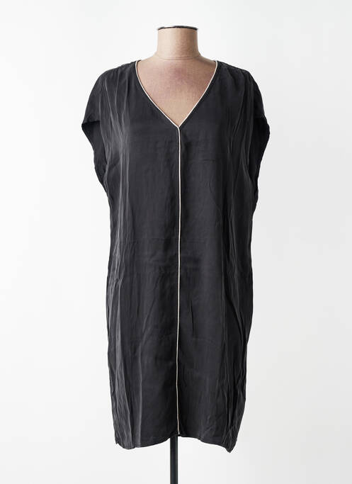 Rochie midi croială fluidă mâneci scurte negru YAYA femme