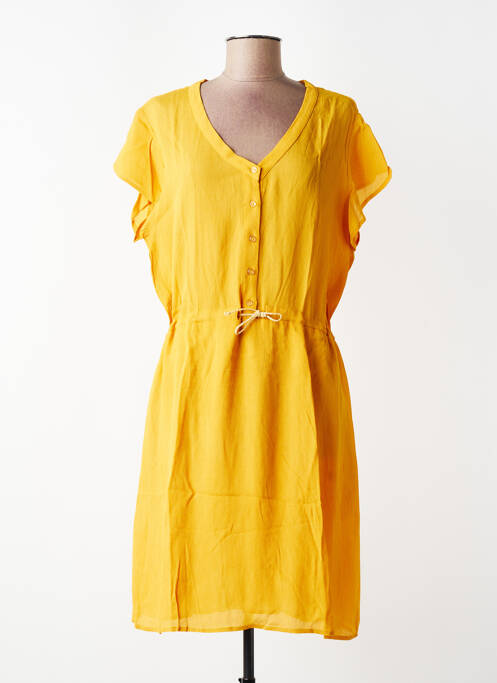 Rochie midi croială fluidă mâneci scurte galben HARRIS WILSON femme