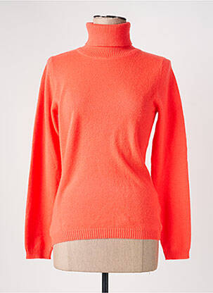 Pulover cu guler înalt elasticitate mâneci lungi portocalie ABSOLUT CASHMERE femeie