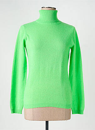 Pulover cu guler înalt elasticitate mâneci lungi verde ABSOLUT CASHMERE femeie