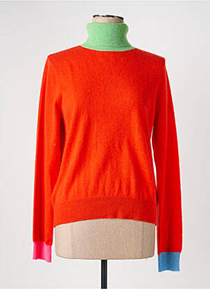Pulover cu guler înalt elasticitate mâneci lungi portocalie ABSOLUT CASHMERE femeie