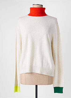 Pulover cu guler înalt elasticitate mâneci lungi bej ABSOLUT CASHMERE femeie