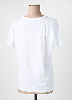 Tricou guler în v mâneci scurte alb HAPPY femeie