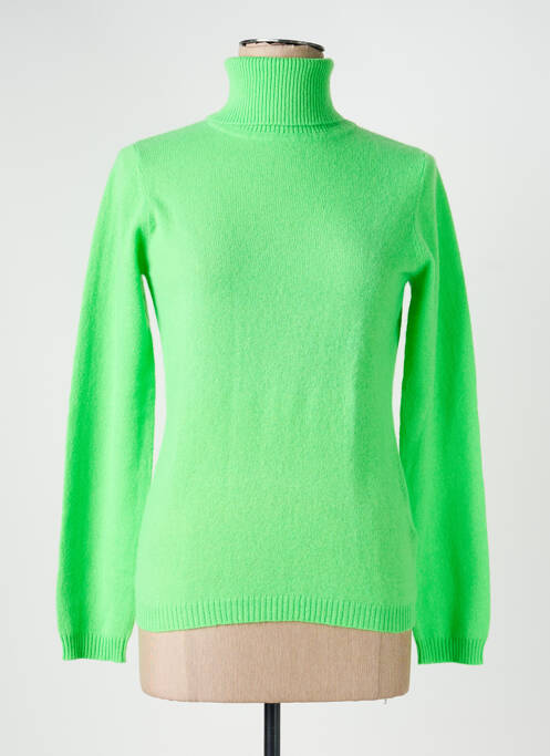 Pulover cu guler înalt elasticitate mâneci lungi verde ABSOLUT CASHMERE femme