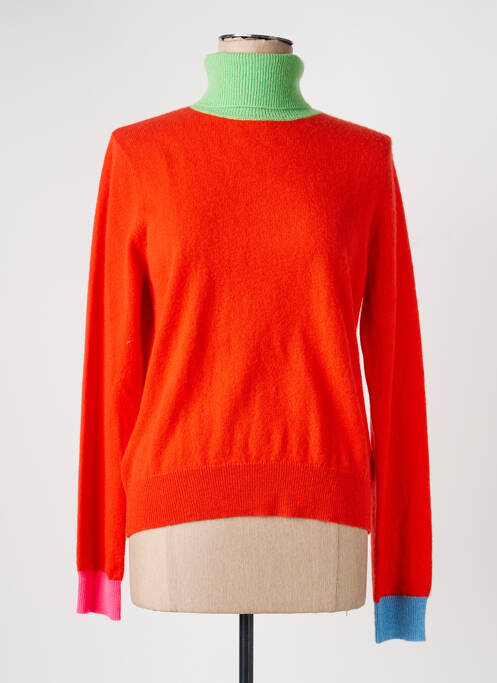 Pulover cu guler înalt elasticitate mâneci lungi portocaliu ABSOLUT CASHMERE femme