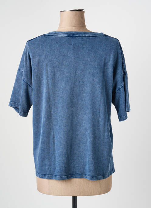 Tricou croială dreaptă mâneci scurte albastru FIVE femme
