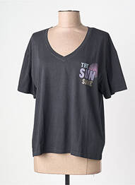 Tricou croială dreaptă mâneci scurte negru MKT STUDIO femme