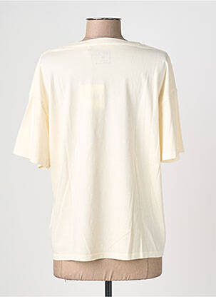 Tricou serigrafie flockată mâneci scurte bej MKT STUDIO femeie