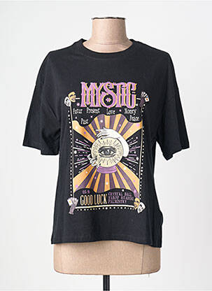 Tricou serigrafie flockată mâneci scurte negru MKT STUDIO femeie