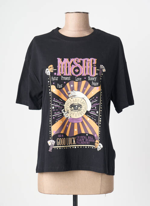 Tricou serigrafie flockată mâneci scurte negru MKT STUDIO femme