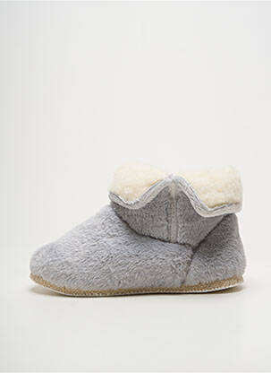 Papuci/pantofi de casă vârf rotund toc plat până la 3 cm gri CHAUSSE MOUTON femeie