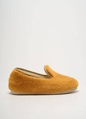 Papuci/pantofi de casă talpă exterioară textilă toc plat până la 3 cm portocaliu CHAUSSE MOUTON femeie